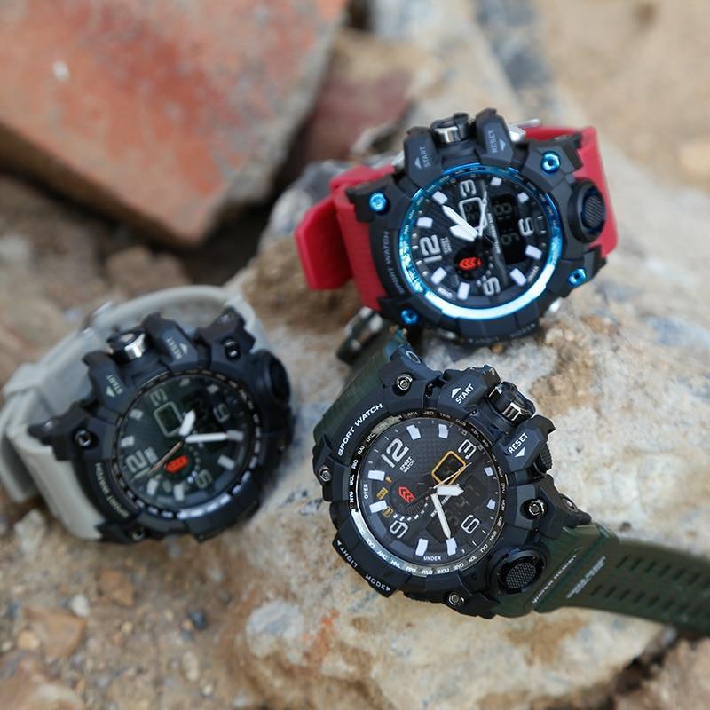 Montre militaire populaire pour homme avec affichage numérique LED et montre automatique analogique pour homme et femme, montre de sport