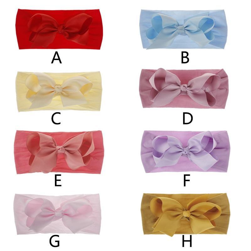 Bandeaux pour bébés filles Accessoires pour cheveux Turban Couleur unie Serre-tête Nœud Accessoires pour filles