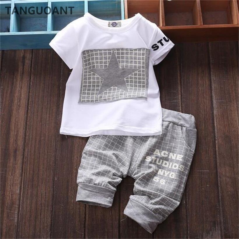 Vêtements pour bébé garçon Hiver Enfants Ensembles de Vêtements T-shirt Pantalon Costume Vêtements Imprimé Étoile Nouveau-né Pour Garçons