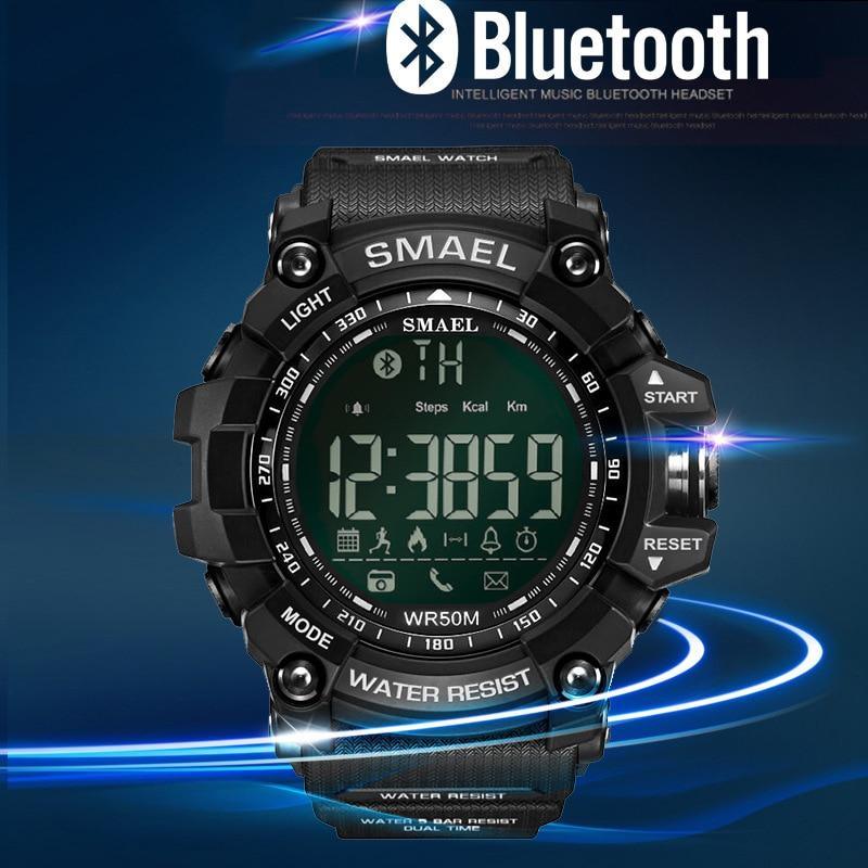 Montre Chronographe Homme Sport Intelligente Montre Militaire Sport Multifonction Étanche 50M Montre Digitale LED pour Homme
