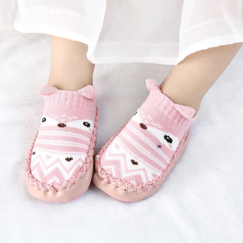 Chaussettes Bébé à Semelles en Caoutchouc Chaussettes Infantiles Nouveau-nés Enfants Chaussettes de Sol Antidérapantes à Semelle Souple pour Enfants