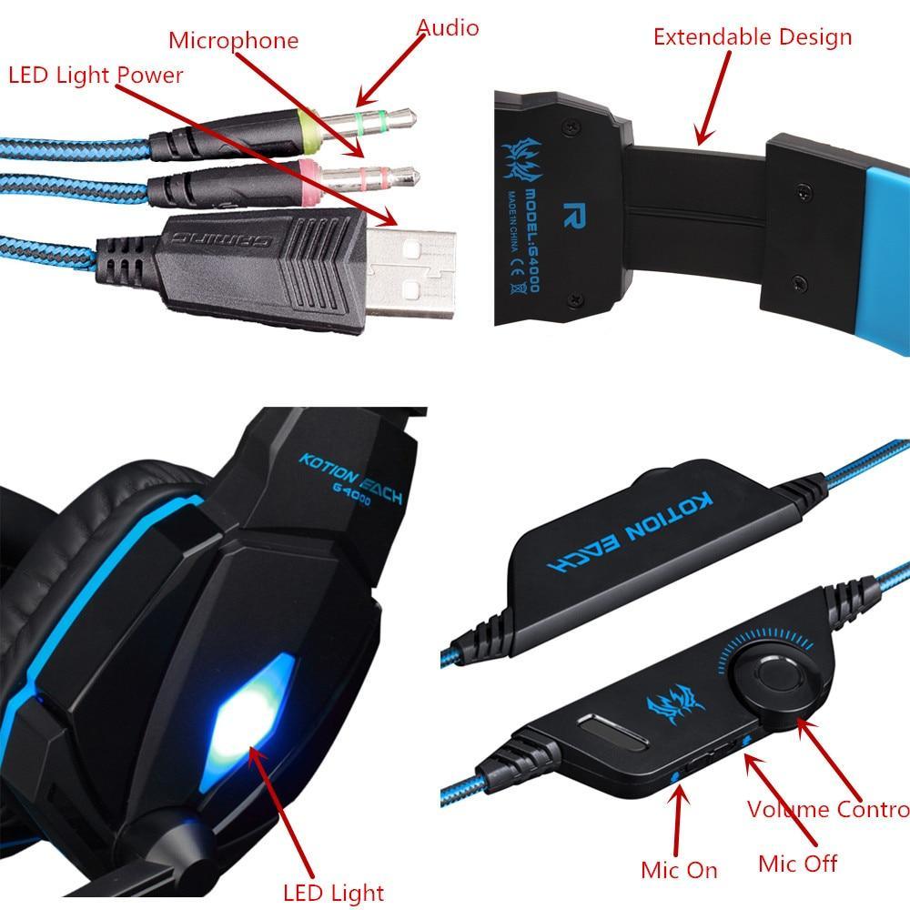 Nouveaux casques de jeu STEVEEX Modern G2000 G9000 grands écouteurs avec micro lumineux écouteurs stéréo basses profondes pour PC, ordinateur portable et jeux