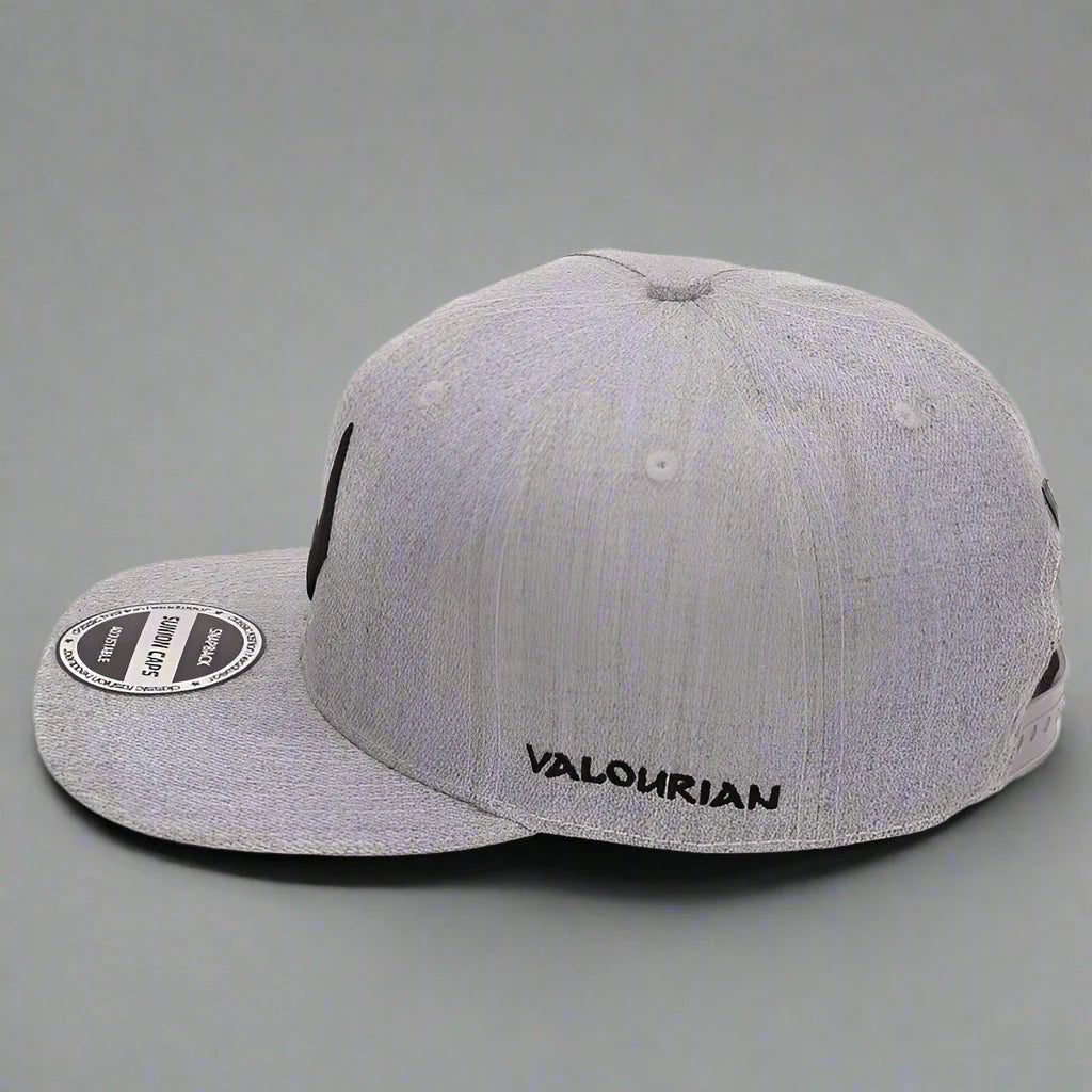 Casquette snapback unisexe en laine grise