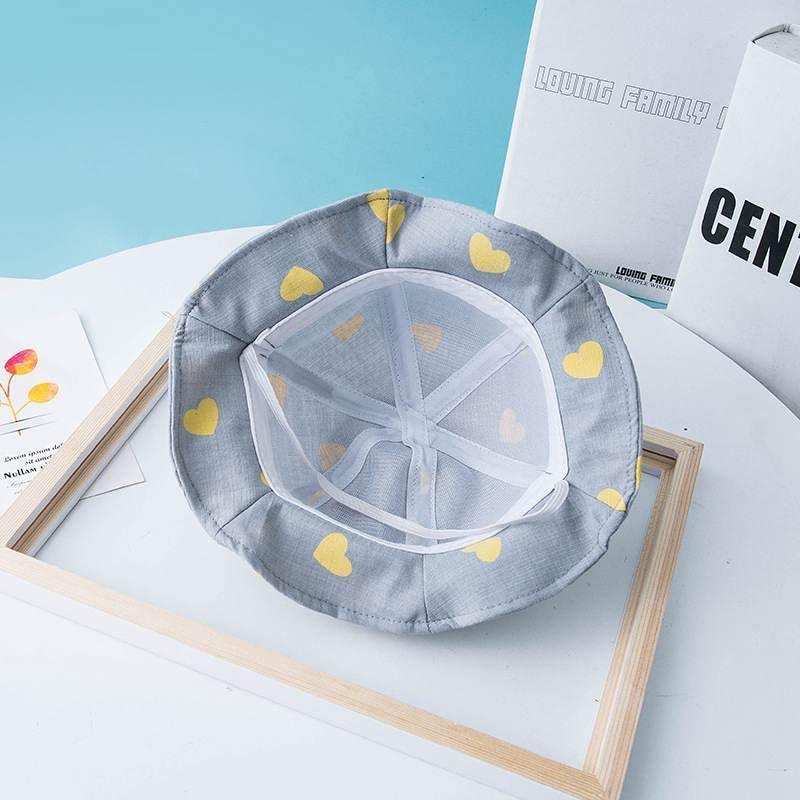 Chapeau de soleil pour bébé motif cœurs, chapeau unisexe pour bébé garçon/fille, bob d'extérieur pour enfants, chapeau de plage pour bébé, bonnet pour filles