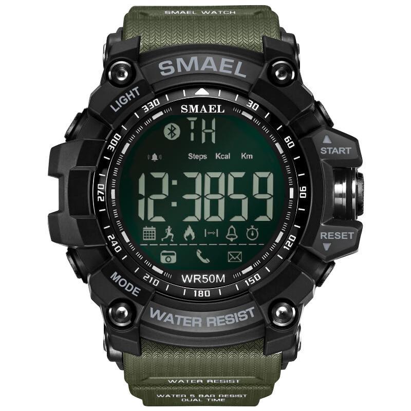 Montre Chronographe Homme Sport Intelligente Montre Militaire Sport Multifonction Étanche 50M Montre Digitale LED pour Homme