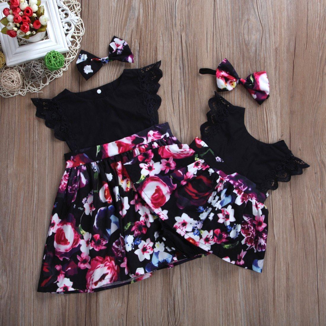 Barboteuse de luxe tendance pour bébé fille, robe tutu, bandeau, tenues florales, robe de soirée en fleurs, design intéressant avec nœud