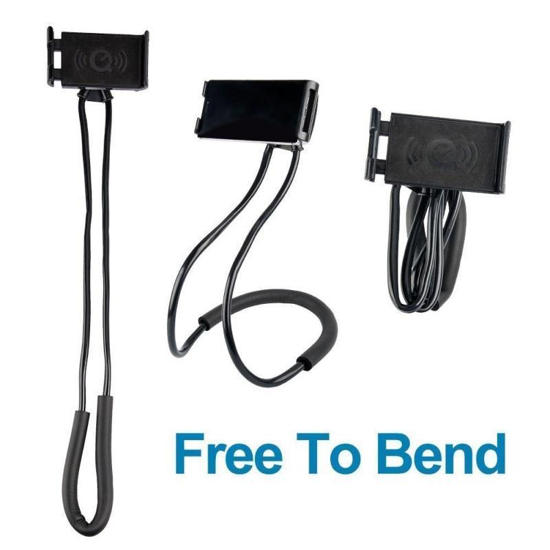 Support de téléphone portable universel flexible à suspendre au cou, support paresseux, support de lit à 360 degrés