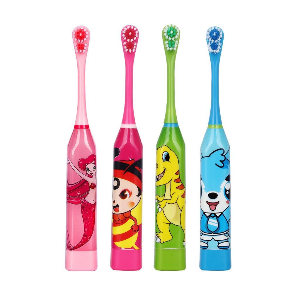 Brosse à Dents Électrique de Dessin Animé pour Enfants, Têtes Double Face Brosse à Dents Électrique ou Brosse de Rechange, Brosse Électrique Parfaite pour Enfants