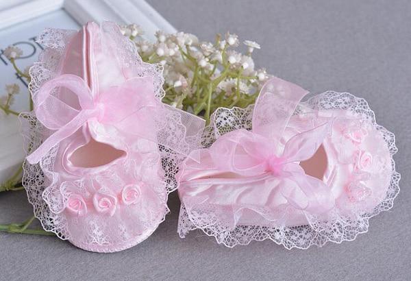Chaussures de Princesse pour Bébé Filles à Fleurs Blanches Élégantes de Luxe de Haute Qualité à Semelle Souple et Légère