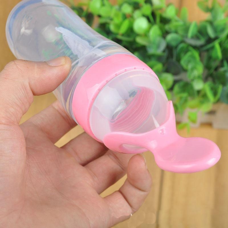 Biberon en silicone de sécurité pour bébés, biberons avec cuillère, tasse de supplément alimentaire pour bébés
