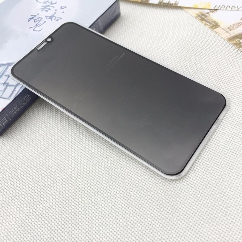 3 Pièces Meilleur Verre Trempé Confidentialité 9H pour iPhone 11 12 13 14 Pro Mini XS MAX X XR 6S 7 8 Plus SE Film de Protection Écran Anti-Espion Anti-Peeping en Verre Trempé pour iPhone