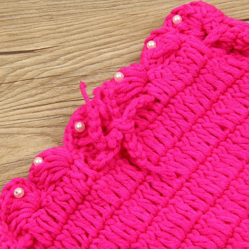 Bébé Chapeau Sirène Nouveau-né Accessoires Photographie Filles Bonnet Tricoté Crocheté Fait Main Design Princesse Moderne