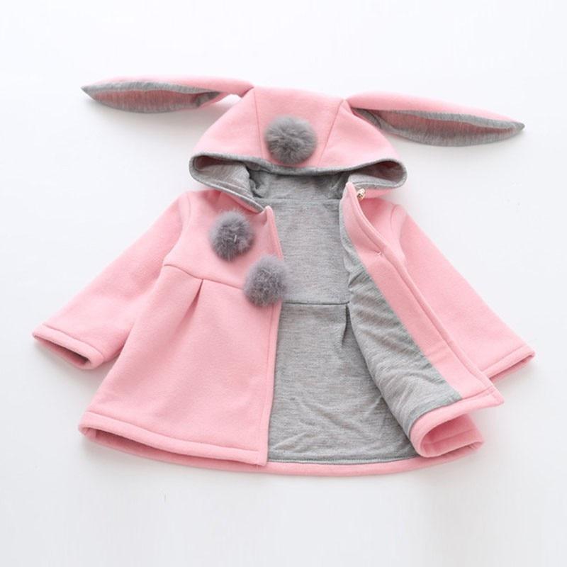 Manteau de luxe de haute qualité pour bébés filles, manteau de princesse pour l'hiver et le printemps, veste à capuche avec oreilles de lapin, vêtement d'extérieur décontracté pour bébés filles
