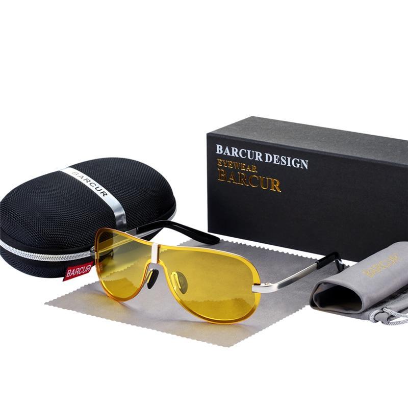 Lunettes de vision nocturne de luxe, lunettes de soleil de conduite polarisées, accessoires de lunettes de vision nocturne noires (nuit noire) pour femmes et hommes avec protection UV400