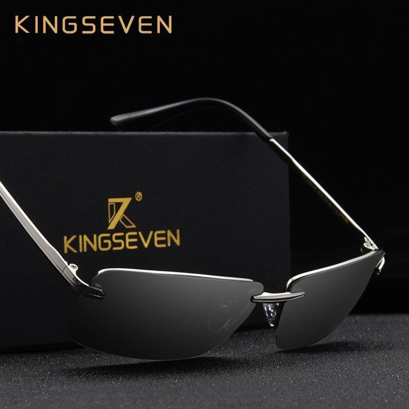 Lunettes de soleil de luxe classiques rétro sans monture pour homme, polarisées dorées, de marque de luxe, lunettes de conduite de nuit Oculos de sol