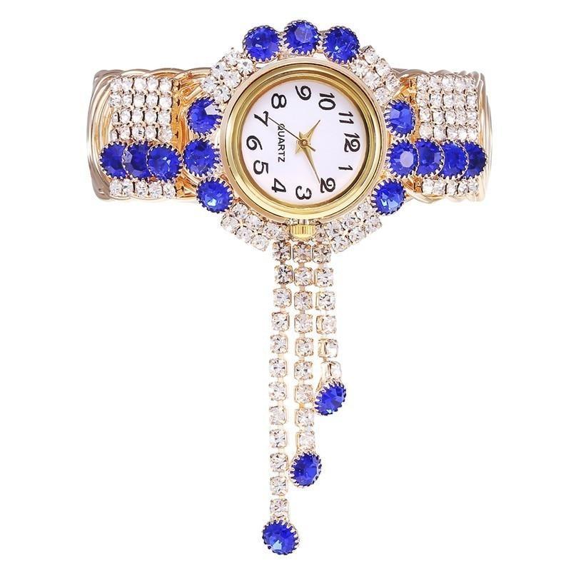 Nouvelle montre bracelet de luxe avec strass pour femmes et jeunes filles