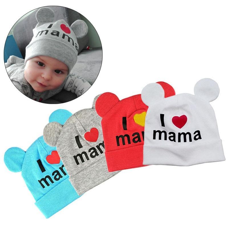 Casquettes tendance pour bébés filles, bonnets mignons à oreilles pour nouveau-nés garçons et filles, bonnets tricotés imprimés pour bébés