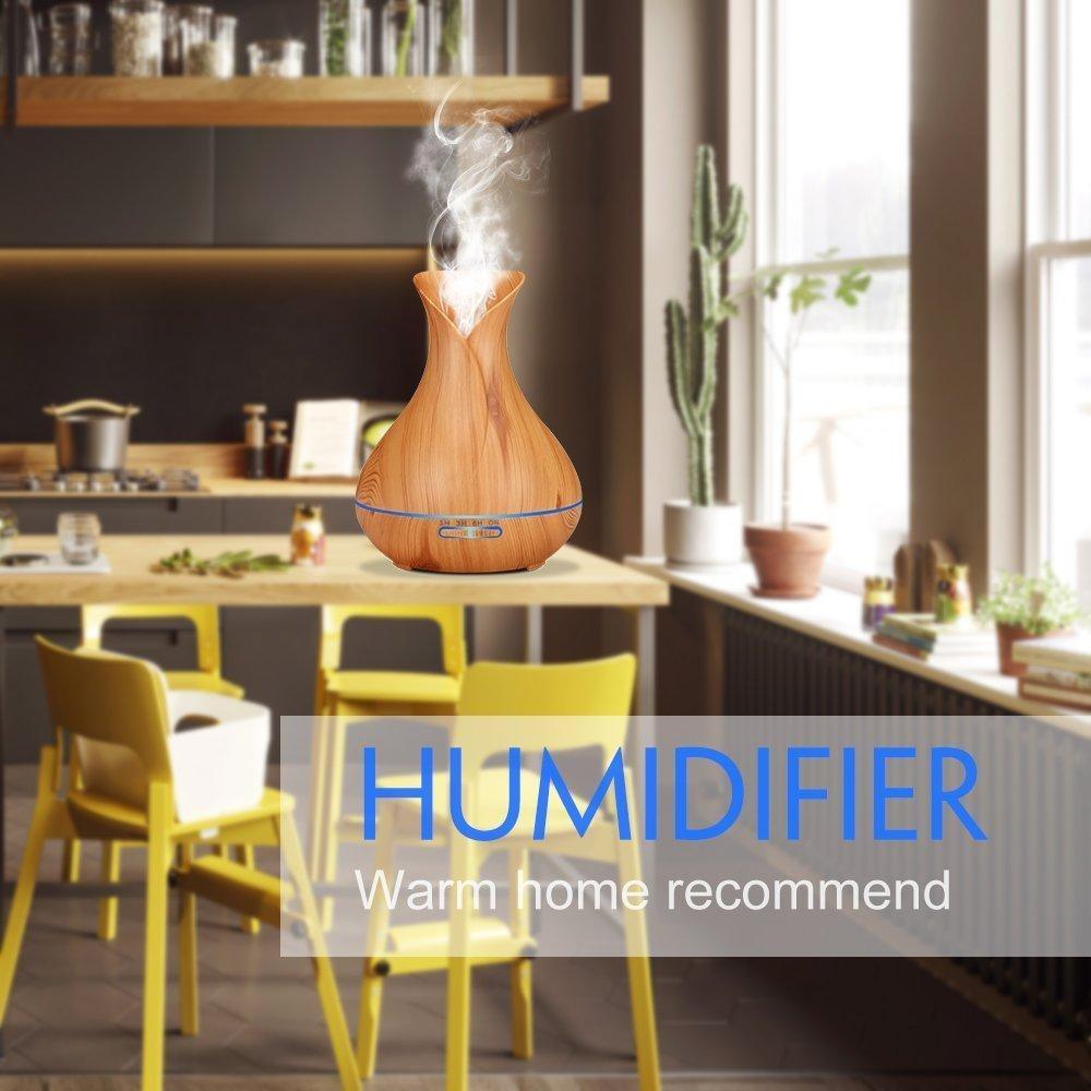 Diffuseur d'huiles essentielles 500ML sans eau, arrêt automatique, humidificateur d'aromathérapie ultrasonique sept couleurs avec modèle de brume réglable, diffuseur pour chambre à coucher, salle de bain, maison, bureau, spa, yoga