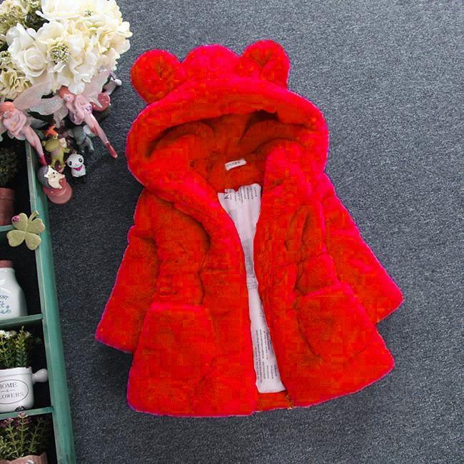 Vêtements d'hiver pour bébés filles, manteau en fourrure polaire chaude à capuche, veste d'extérieur pour enfants pour filles