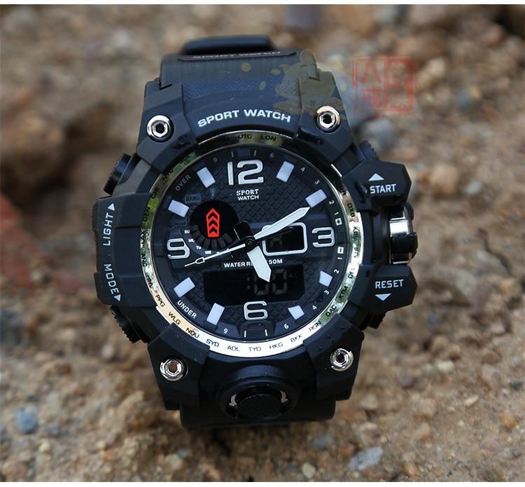 Montre militaire populaire pour homme avec affichage numérique LED et montre automatique analogique pour homme et femme, montre de sport