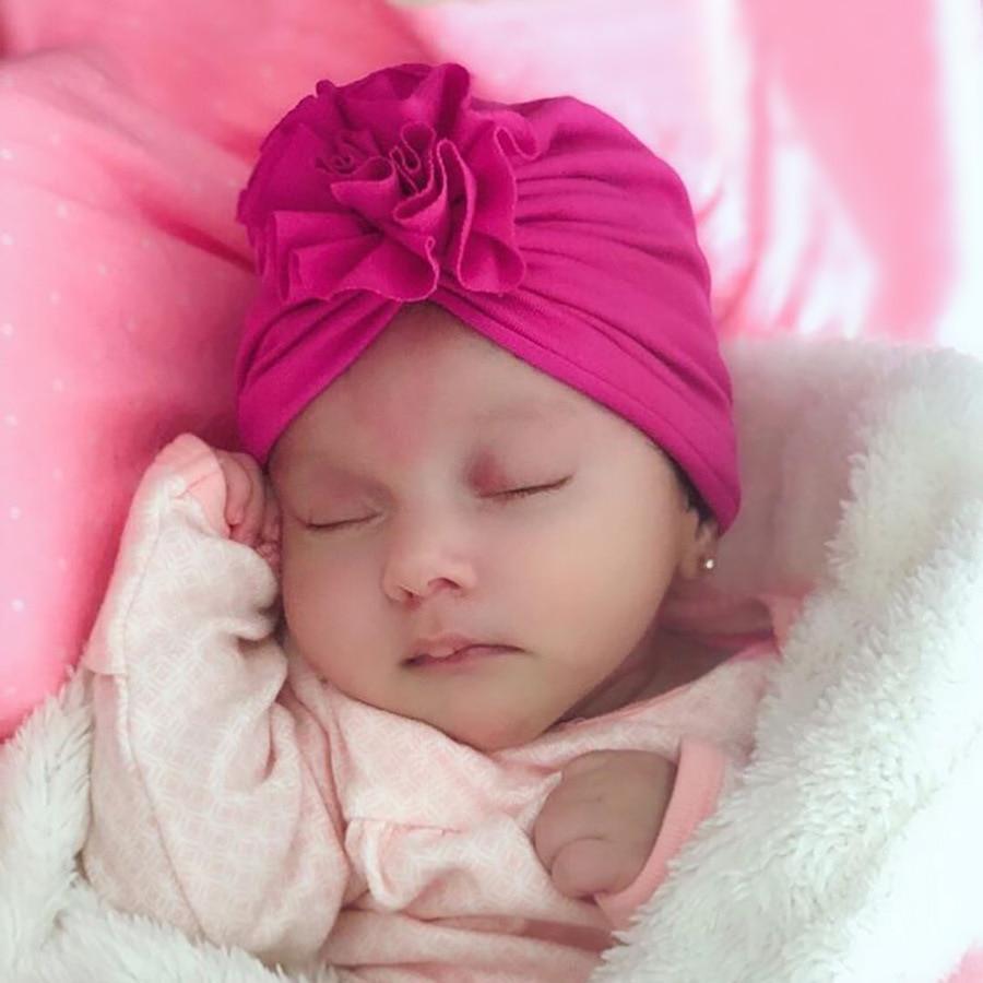 Nouveau Chapeau de Bébé Fleur Élégant Mode Nouveau-né Élastique Turban pour Filles au Design Moderne