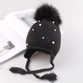Magnifiques Bonnets Bébé Hiver Doux et Chaud en Tricot avec Pompon, pour Nouveau-nés, Enfants, Garçons et Filles, Motif Perles Mignonnes