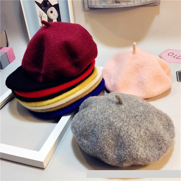 Béret Chapeau Bébé Peintre Britannique en Pure Laine pour Filles, Nouveau Design Rétro Moderne
