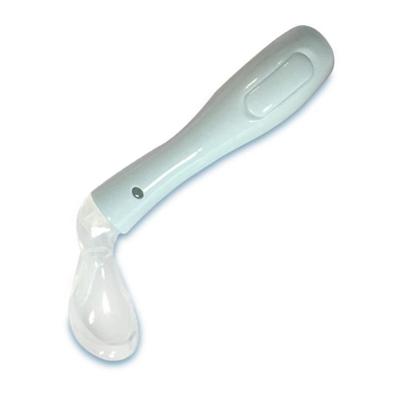1 cuillère-doseuse pour bébé, couverts plats, nouvelle sécurité, vaisselle d'apprentissage pour bébé, cuillère d'alimentation pour bébé à détection de température, silicone souple pour garçons et et filles