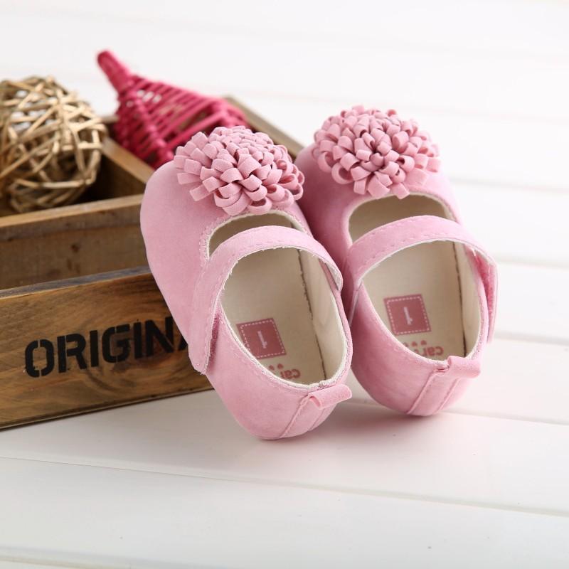 Chaussures pour bébé nouveau-né en couleurs bonbon, pour petite princesse, avec grande fleur, semelle souple antidérapante