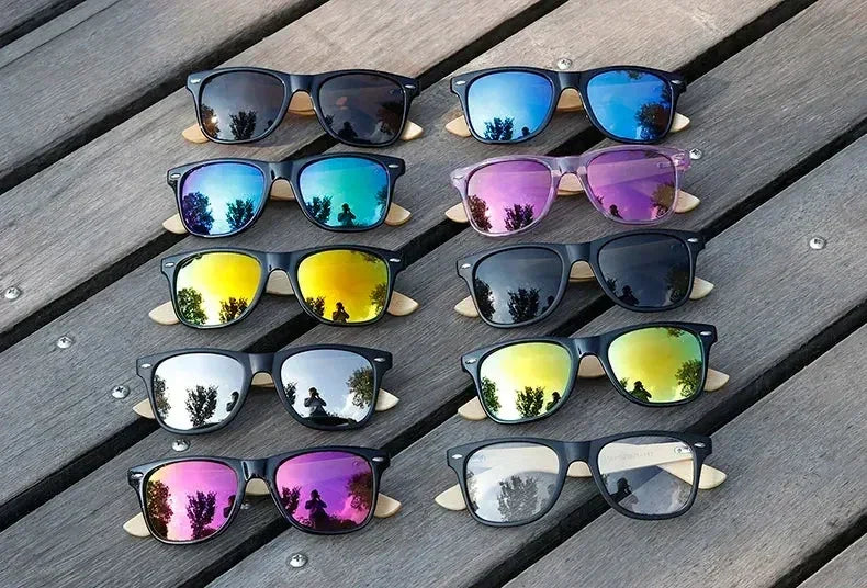 Ralferty Lunettes de soleil rétro en bois pour hommes, lunettes de soleil en bambou pour femmes, marque sport, miroir, UV400, lunettes de soleil homme, lunette, oculos