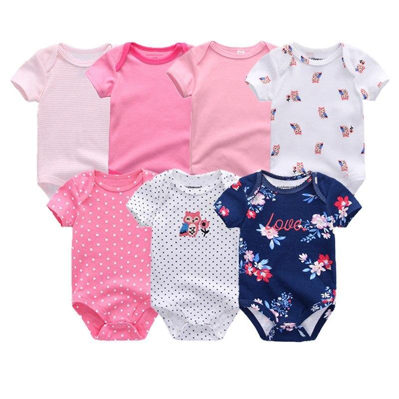 Grenouillères unisexe pour bébés, salopettes pour nourrissons 100% coton, lot de 7 pièces pour filles et garçons, combinaisons pour enfants