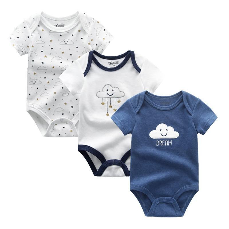 Ensemble 3 pièces de body pour bébé moderne et tendance - Vêtements de licorne unisexes 0-12 mois - Ensemble barboteuse et combi-pantalon pour enfants et bébés