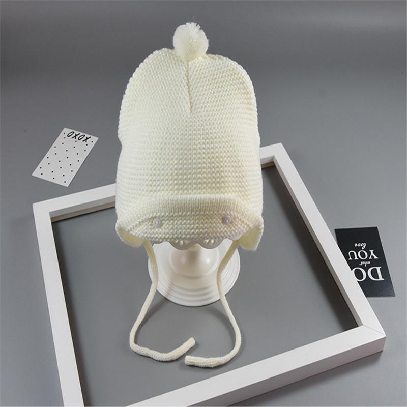 Joli bonnet à pompon pour bébé, casquettes en coton tricotées pour filles/garçons, bonnets à capuche en laine chaude, chapeaux pour tout-petits pour l'hiver