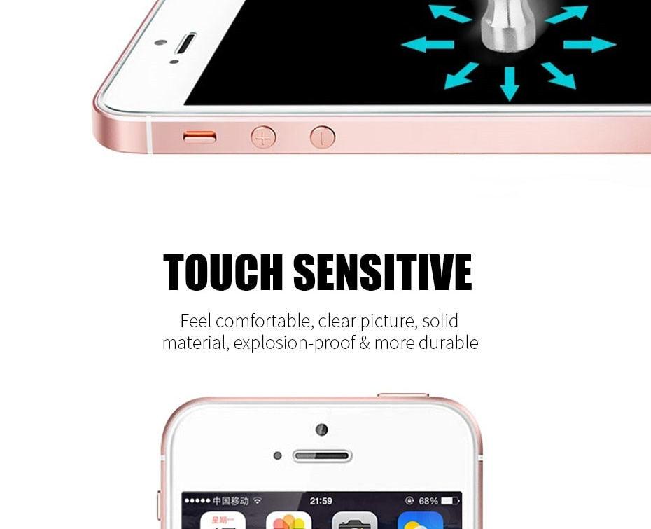 Protection d'écran en verre trempé 3D pleine couverture pour iPhone 5 5S SE 2016 Film de protection en verre pour iPhone 5S SE 5C Anti-explosion Anti-rayures Verre trempé Premium pour iPhone