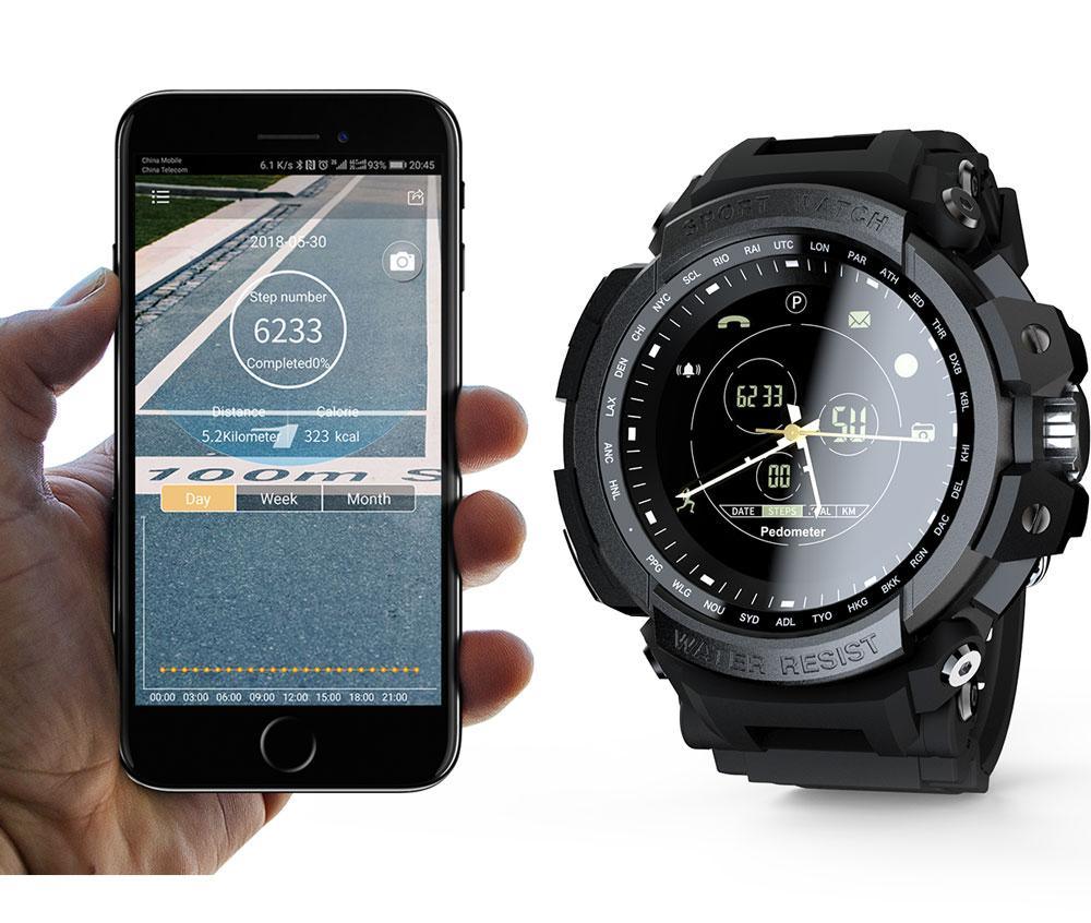 Montre connectée de sport moderne professionnelle étanche 5ATM avec rappel d'appel Bluetooth et affichage numérique pour systèmes iOS et Android