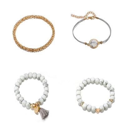 Ensemble de bracelets superposés avec pampilles et perles de cœur bohème en pierre faits à la main pour femmes, ensemble de chaînes en corde tressée réglables, bracelet de cheville pour femmes