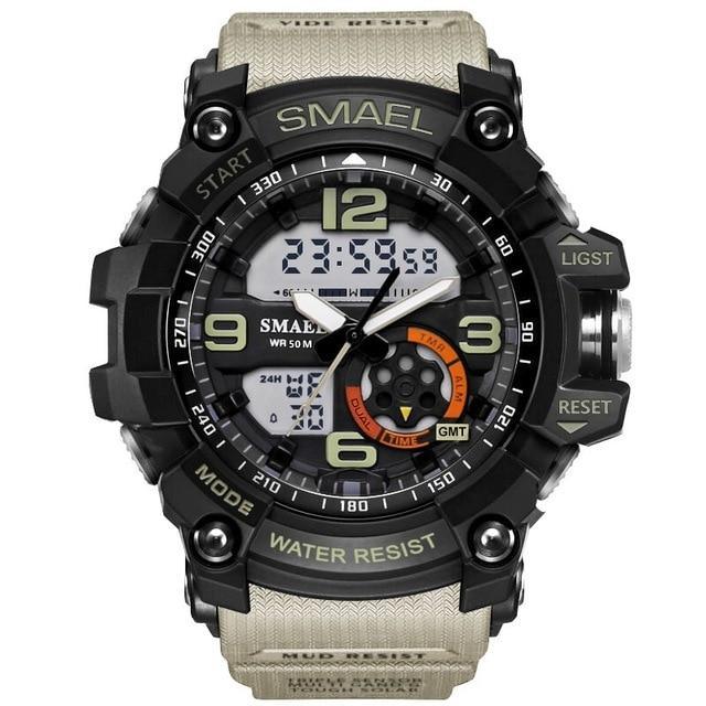 Nouvelle Montre Sport Analogique-Numérique Pour Hommes et Femmes Étanche 50M Professionnelle Quartz Grand Cadran Montre-Bracelet Militaire Avec Mode Nuit