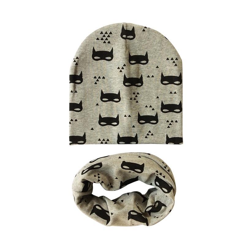 Chapeau et écharpe en coton imprimés dessin animé mouton pour enfants modernes, motifs animaux, casquettes pour enfants, bonnet bébé