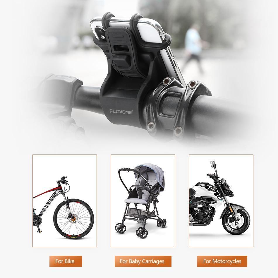 Support de Téléphone Noir Universel pour Moto Vélo Fixation Guidon