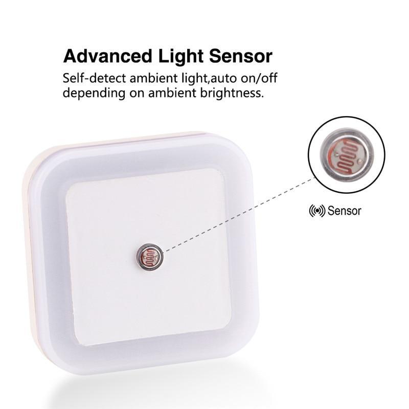 Veilleuse LED sans fil STEVVEX avec prise EU et US Mini veilleuses carrées pour chambre de bébé, couloir, lampe polyvalente
