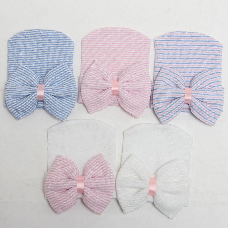 Bandeau rayé pour bébés filles avec nœud – Bonnet doux pour tout-petits