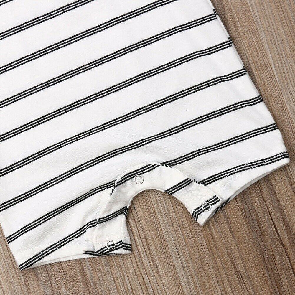 Grenouillère rayée sans manches pour nouveau-né bébé garçon/fille, tenue barboteuse, pyjama