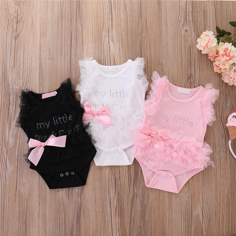 Combinaisons bébé fille sans manches Vêtements bébé d'été Tenue nouveau-né barboteuse pour filles