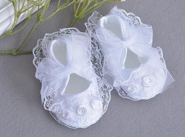 Chaussures de Princesse pour Bébé Filles à Fleurs Blanches Élégantes de Luxe de Haute Qualité à Semelle Souple et Légère