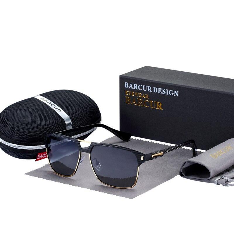 Lunettes de soleil polarisées de luxe de haute qualité avec monture métallique pour hommes d'affaires, style rétro-moderne avec protection UV400