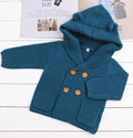 Cardigan tricoté chaud à manches longues et à capuche pour nouveau-né