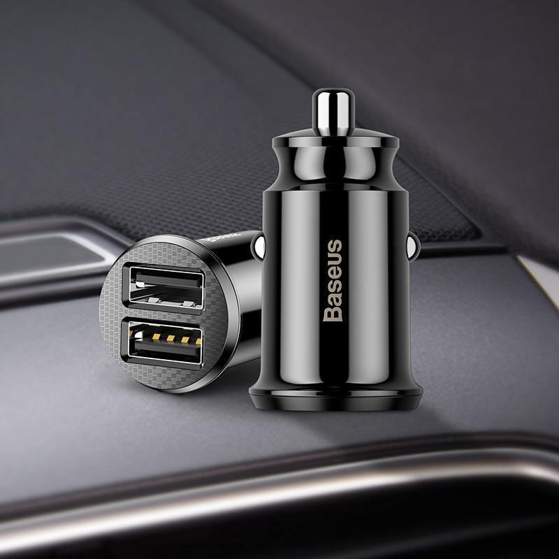 Double chargeur de voiture USB noir 3,1 A adaptateur de charge rapide pour voiture Chargeurs de voiture