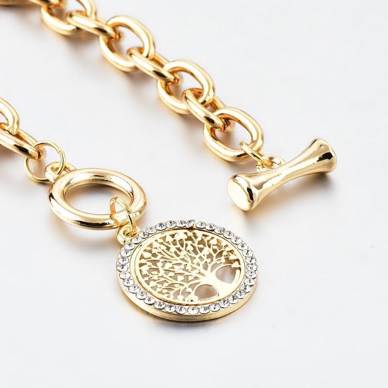 Bracelet chaîne médaillon moderne élégant nouvelle mode Bracelet de luxe incroyable classique Bracelets en or pour femmes Arbre de vie vintage