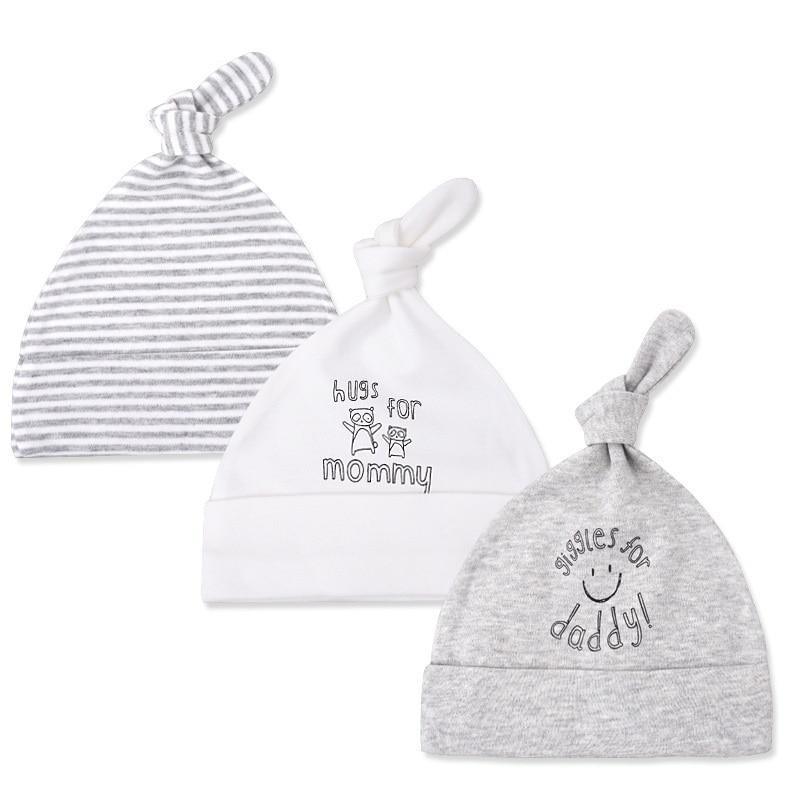 Bonnets et casquettes imprimés pour bébés, accessoires pour nouveau-nés, lot de 3 pièces au design moderne et élégant pour bébés et enfants.