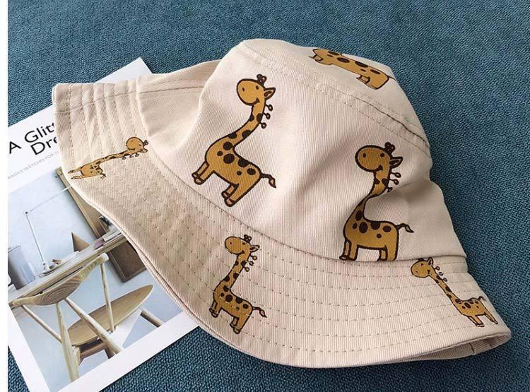 Chapeaux bob pour enfants modernes, chapeau de soleil girafe de dessin animé pour filles et garçons, chapeau de plage d'extérieur, casquette de camping et de pêche pour filles et garçons